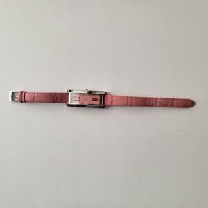 Vintage Watches Pink Rectangle Dial Quartz Watch Modern Art Deco Slim Strap